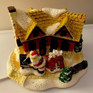 Reindeer School Wee Crafts 21537 3 pcs Santa Hand Painted Christmas Holiday Vtg